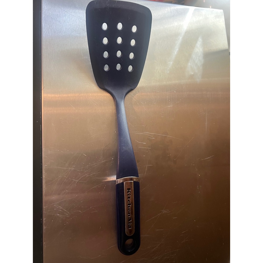KitchenAid Slotted Turner Spatula Cobalt Blue Nylon Heat Resistant Non-Stick